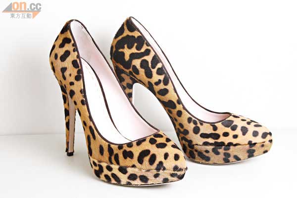 啡色豹紋高踭鞋	$5,550