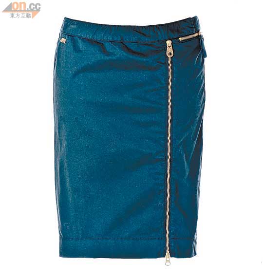 Miss Sixty深藍色及金屬拉鏈半截裙 未定價 （A）