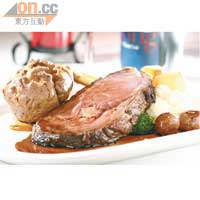 英式燒牛肉$198（只限周日供應）<br>這道燒牛肉絕對忠於原著，只限星期日供應，原來這是因為英國人平常少吃肉，只有在周日才吃得好一點。