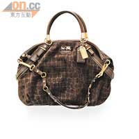 Madison Embossed Suede Sophia啡色麖皮壓紋手袋 $7,400