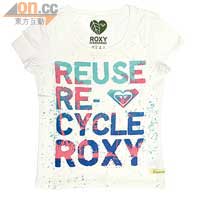 「Reuse Recycle」白色Slogan Tee$240