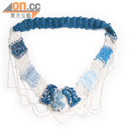 藍色冷物料×銀鏈設計頸鏈 $1,320（c）