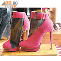 桃紅色麖皮網紗Ankle Boots $7,980 （A）