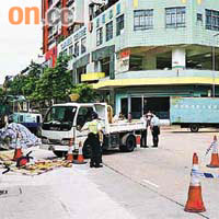 柴灣發生奪命交通意外的現場。