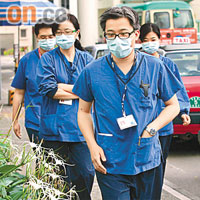 愈來愈多市民確診豬流感，醫護人員紛紛戴着口罩工作，未敢鬆懈。