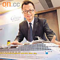 歌詩達郵輪中國區總經理劉晨軍稱，新航線會停靠香港及台灣多個港口，將有助刺激兩地的經濟發展。