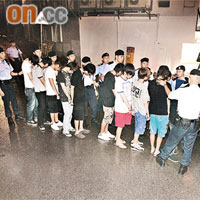 警方將大批涉案青年扣查帶署。