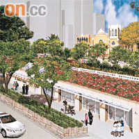 聖安德烈堂擬拆走石牆，改建玻璃門出入口。	模擬圖片