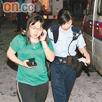 企圖自殺男子的女親友到場助查。