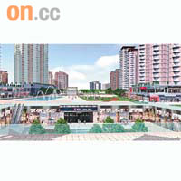 古洞北逾八成人口將分布在擬建的古洞鐵路站五百米範圍內。	模擬圖片