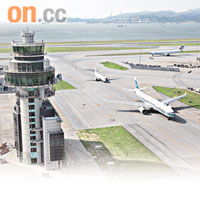 赤鱲角機場幾乎每分鐘便有一班航機升降，若空管出現問題，勢必釀成巨災。	資料圖片