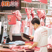 昨日街市豬肉檔的生意暫未見很大影響。