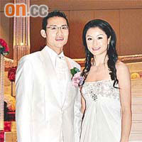 晏紫（右）下嫁香港玻璃大王之子李聖根（左），婚後會隨老公定居香港。