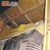 貨車車頭風擋（紅圈示）被揭發藏有總值四十三萬元半導體及電線。
