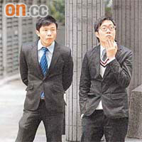 首被告吳嘉維（右）及次被告馬健賓（左）等否認控罪。