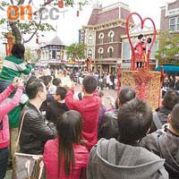 香港迪士尼樂園農曆年入場人數僅錄得單位數增長。	資料圖片