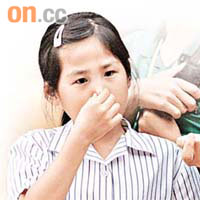 空氣污染可誘發兒童氣管敏感，致鼻敏感或哮喘。	資料圖片