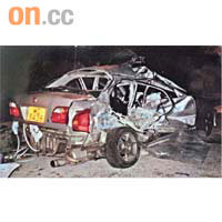 肇事車輛出事前曾打白鴿轉，撞擊更導致車輛嚴重損毀。	資料圖片