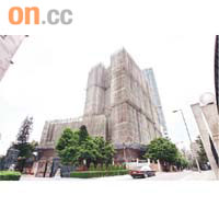 遭爆竊的賀龍居正搭建竹棚維修。