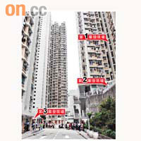 疑兇在梯間行兇後，再到地下大堂斬傷女保安，其後落樓梯到鄰座管業處行兇，共釀成兩死三傷。