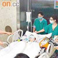 女保安陳小玲昨再接受手術。