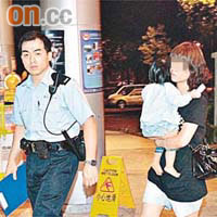 涉案婦人抱着女兒入院治療。