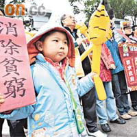 經常有團體上街示威，促政府解決貧窮問題。