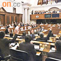 立法會昨日首先辯論中止待讀議案，議員發言已超過四小時。