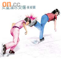 女導師教導女童溜冰示範踢起後腳動作時，疑後腳誤踢中女童頭部受傷。