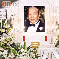 王家昨日在萬國殯儀館設靈，靈堂中央放置王廷歆的遺照。