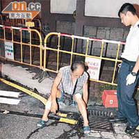 踩單車外賣工人受傷坐地。