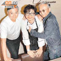 陳振彬（左）同Paco（右）力撐Ken Lau（中）喺青年廣場開設Palco意大利餐廳。