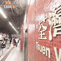 荃灣站安裝月台閘門工程排期至明年五月才展開。