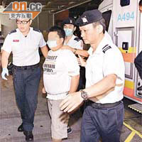 涉嫌襲警男子被送院檢驗。