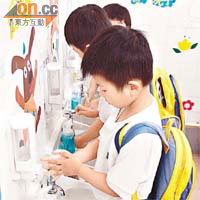 幼童勤洗手有助預防流感病毒在校園擴散。(資料圖片)