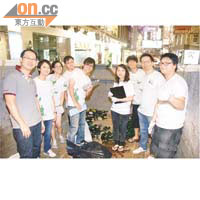 近年愈來愈多民間團體自發搞回收玻璃樽活動，其中一個活動上月在蘭桂坊舉行。	受訪者提供