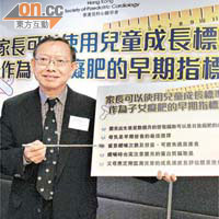 吳彥明表示，若嬰兒期攝取過多營養，或增加日後出現過重或癡肥的風險。