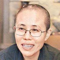 劉霞對丈夫獲獎感到難以置信。	(美聯社資料圖片)