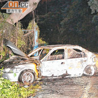 私家車撼樹焚毀疑司機自殺