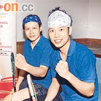 港隊男雙代表之一的劉少維（右）及顏倫璋，賽前均誓言會全力為港爭金。