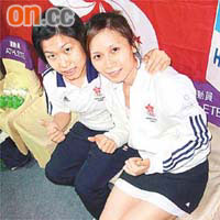 歐詠芝（左）期待與大師姐趙詠賢決戰。