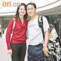 張德培（右）今次抵港，除了參賽更會帶埋太太遊覽香江。