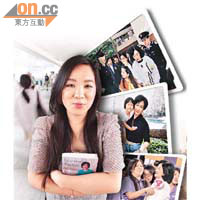 葉榮欣捧着母親葉劉淑儀的新書合照，笑言自己像o靚模。